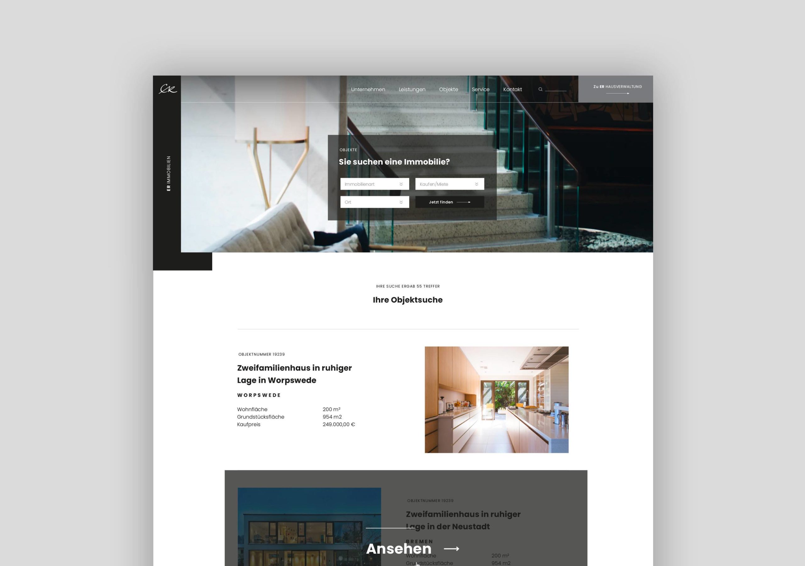 oui. studios – oui. studios – Kreativagentur - ER Immobilien - Website Suche