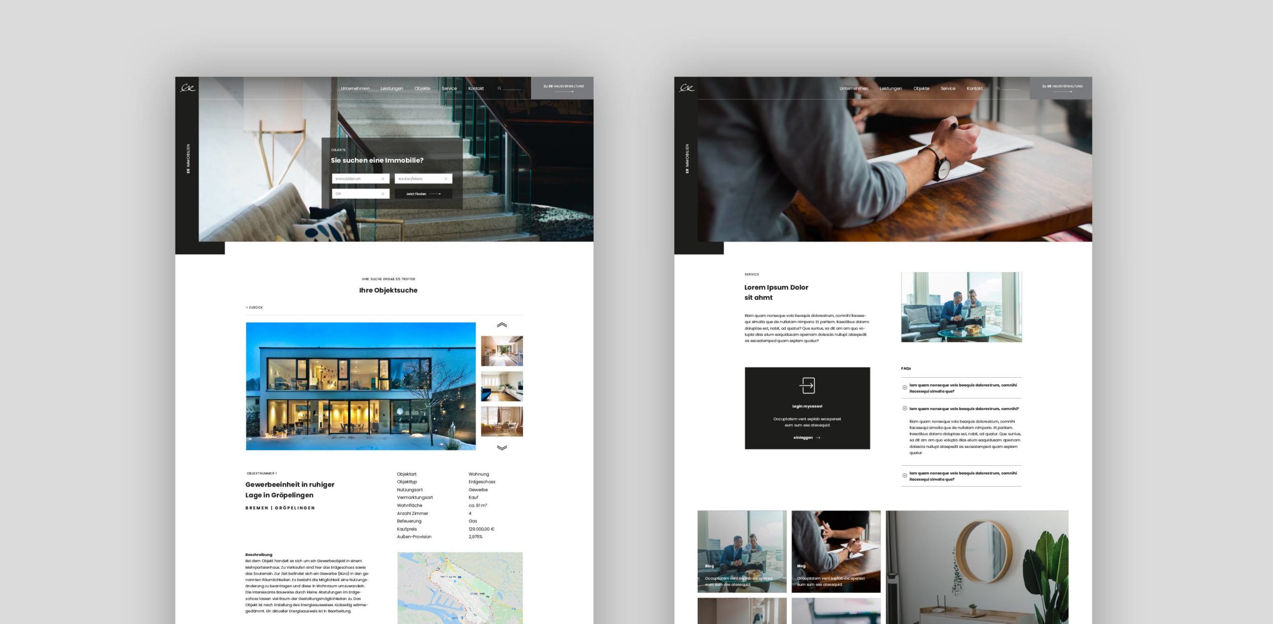 oui. studios – oui. studios – Kreativagentur - ER Immobilien - Website