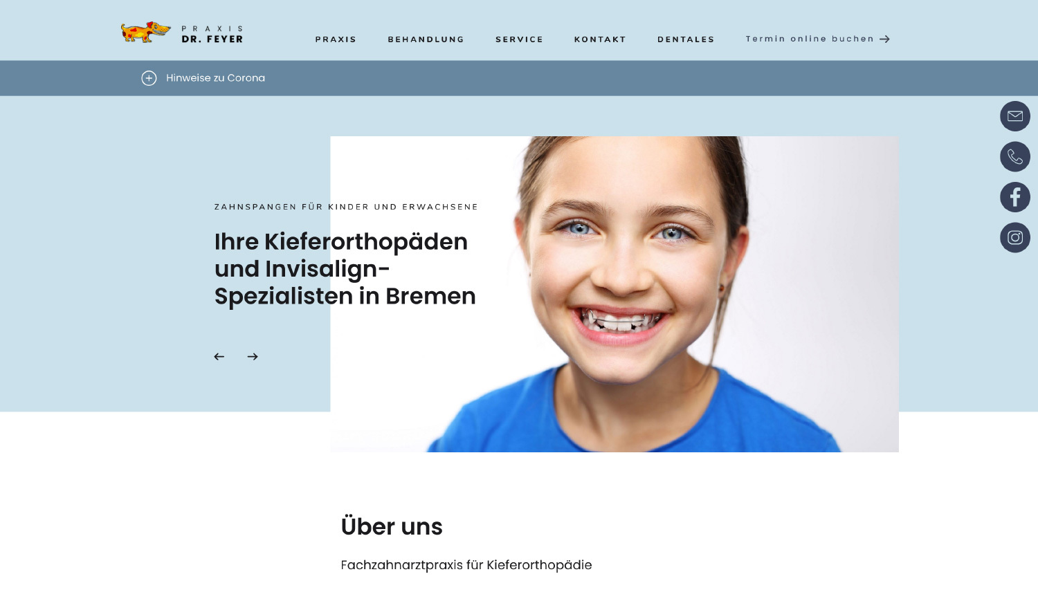 oui. studios – oui. studios – Kreativagentur - Praxis Dr. Feyer - Website Startseite