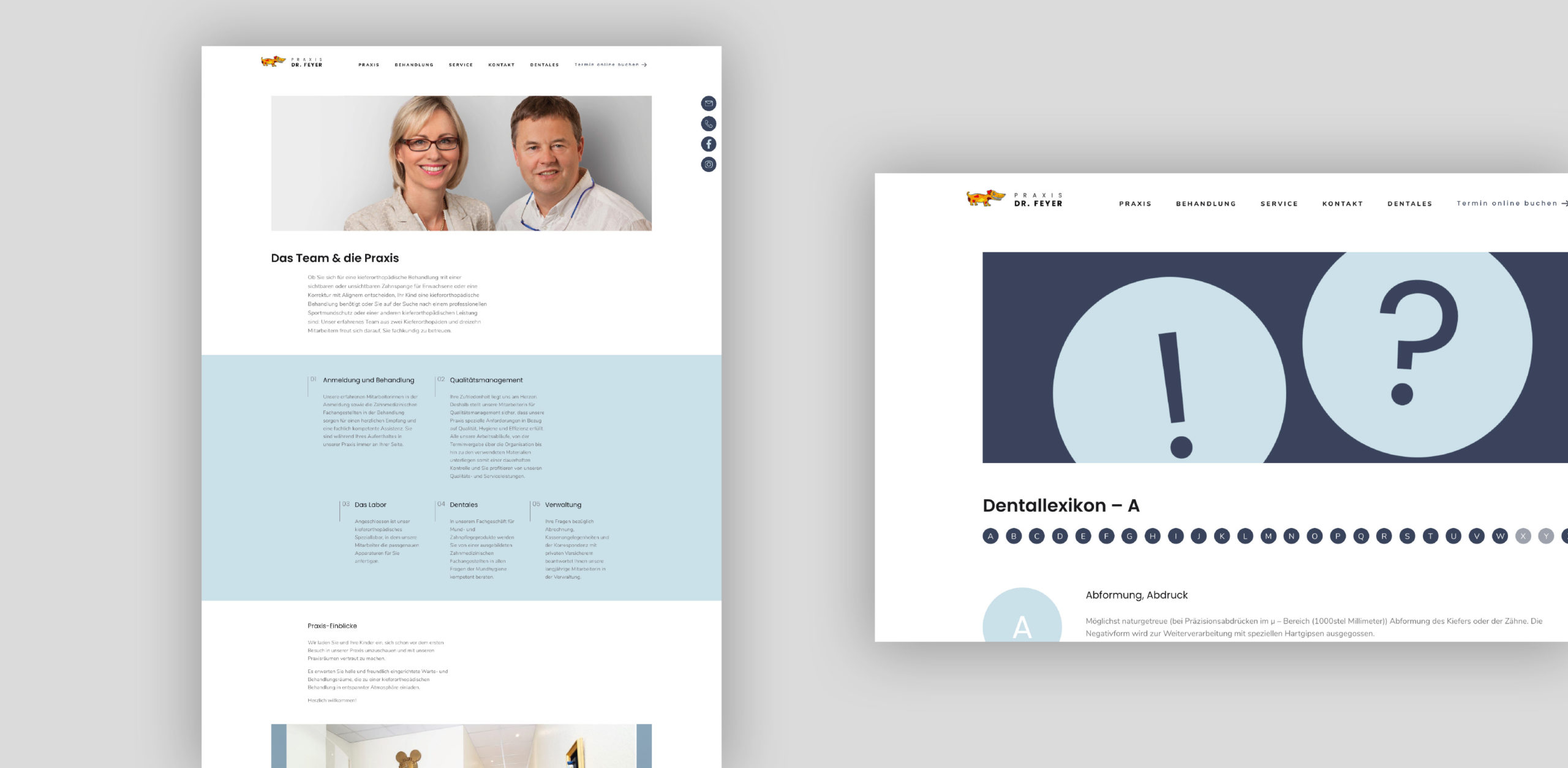 oui. studios – oui. studios – Kreativagentur - Praxis Dr. Feyer - Website Dentallexikon