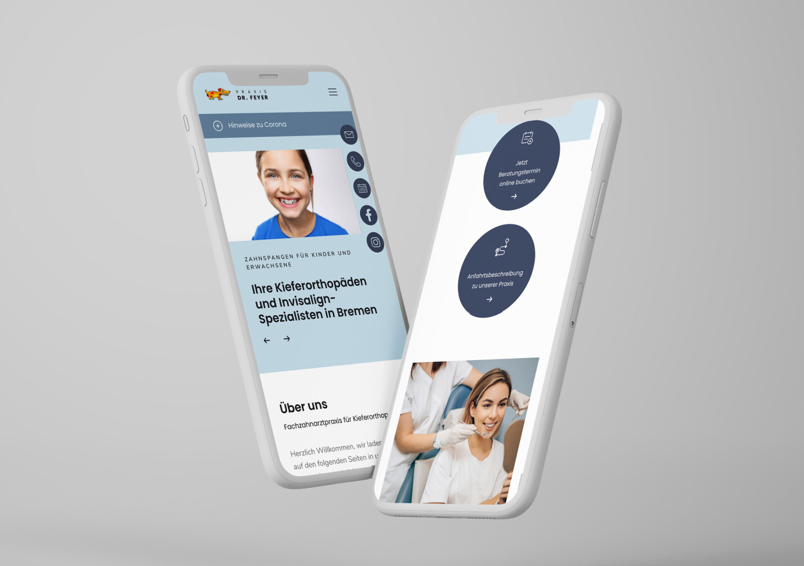 oui. studios – oui. studios – Kreativagentur - Praxis Dr. Feyer - Website Mobil