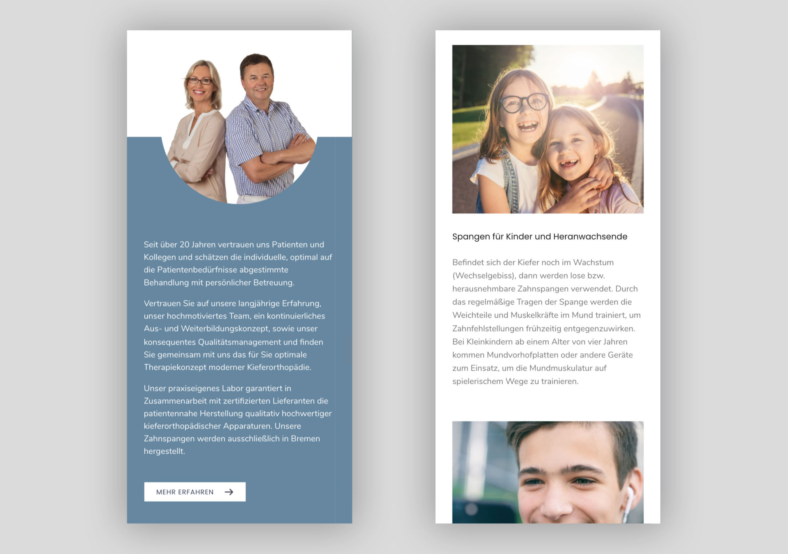 oui. studios – oui. studios – Kreativagentur - Praxis Dr. Feyer - Website Mobil