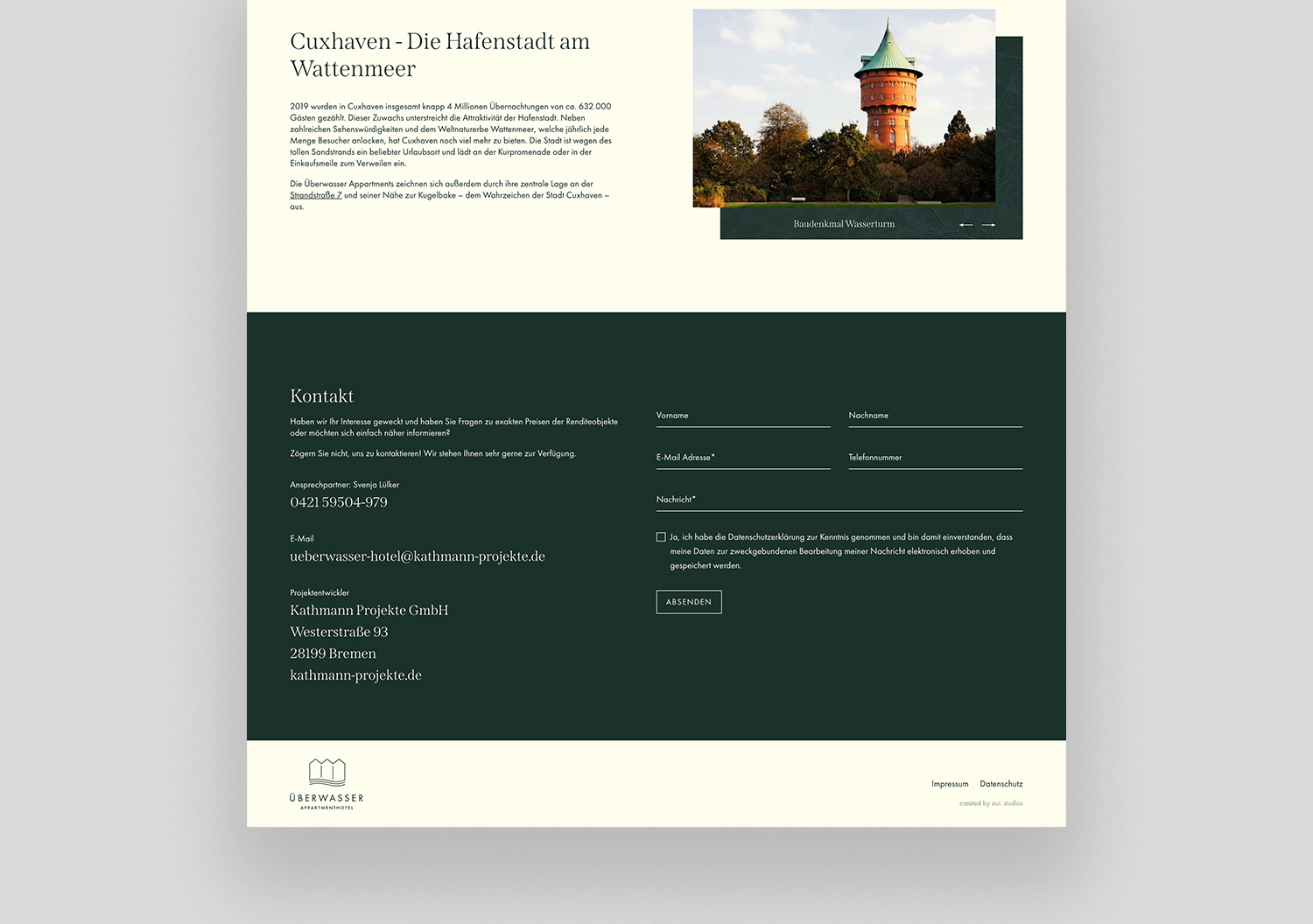 oui. studios – Überwasser Appartments - Website